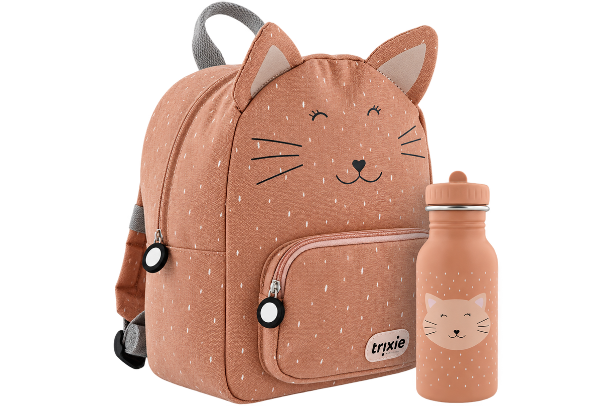 Schulset - Rucksack klein & Trinkflasche 350ml - Mrs. Cat