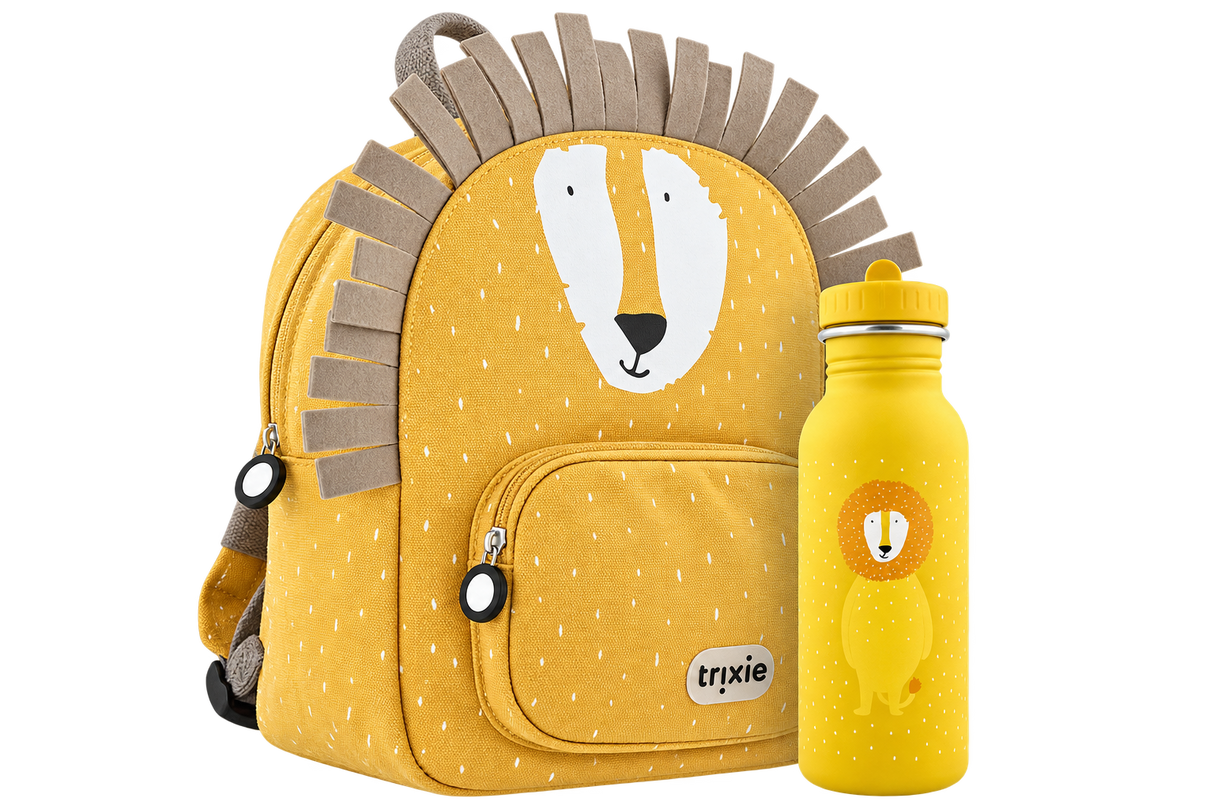 Schulset - Rucksack & Trinkflasche 500ml -  Mr. Lion