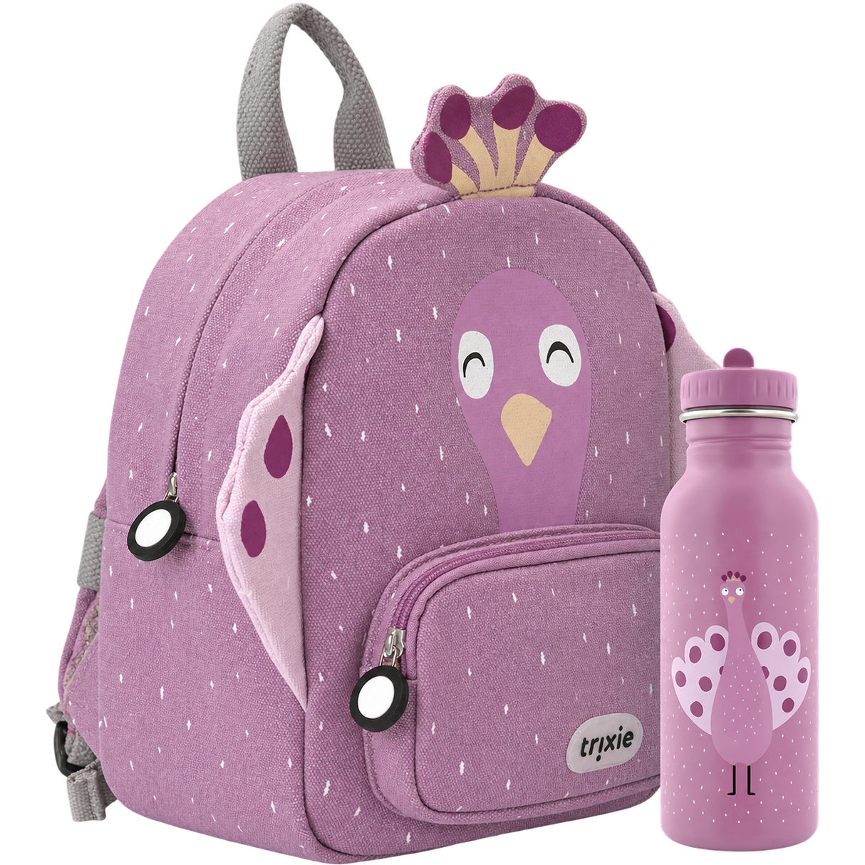 Schulset - Rucksack & Trinkflasche - Mrs. Peacock