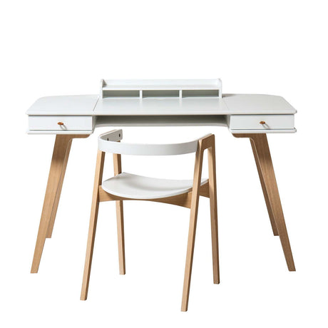Wood Schreibtisch von Oliver Furniture mit Armlehnstuhl, ideal für Kinderzimmer, höhenverstellbar, mit Schubladen und Zeichenbrett