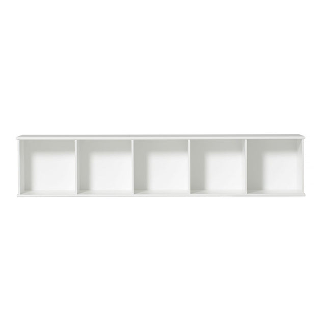 Wood Regal 5x1 kleines nordisches Kastenregal von Oliver Furniture in Eiche mit Ledergriffen
