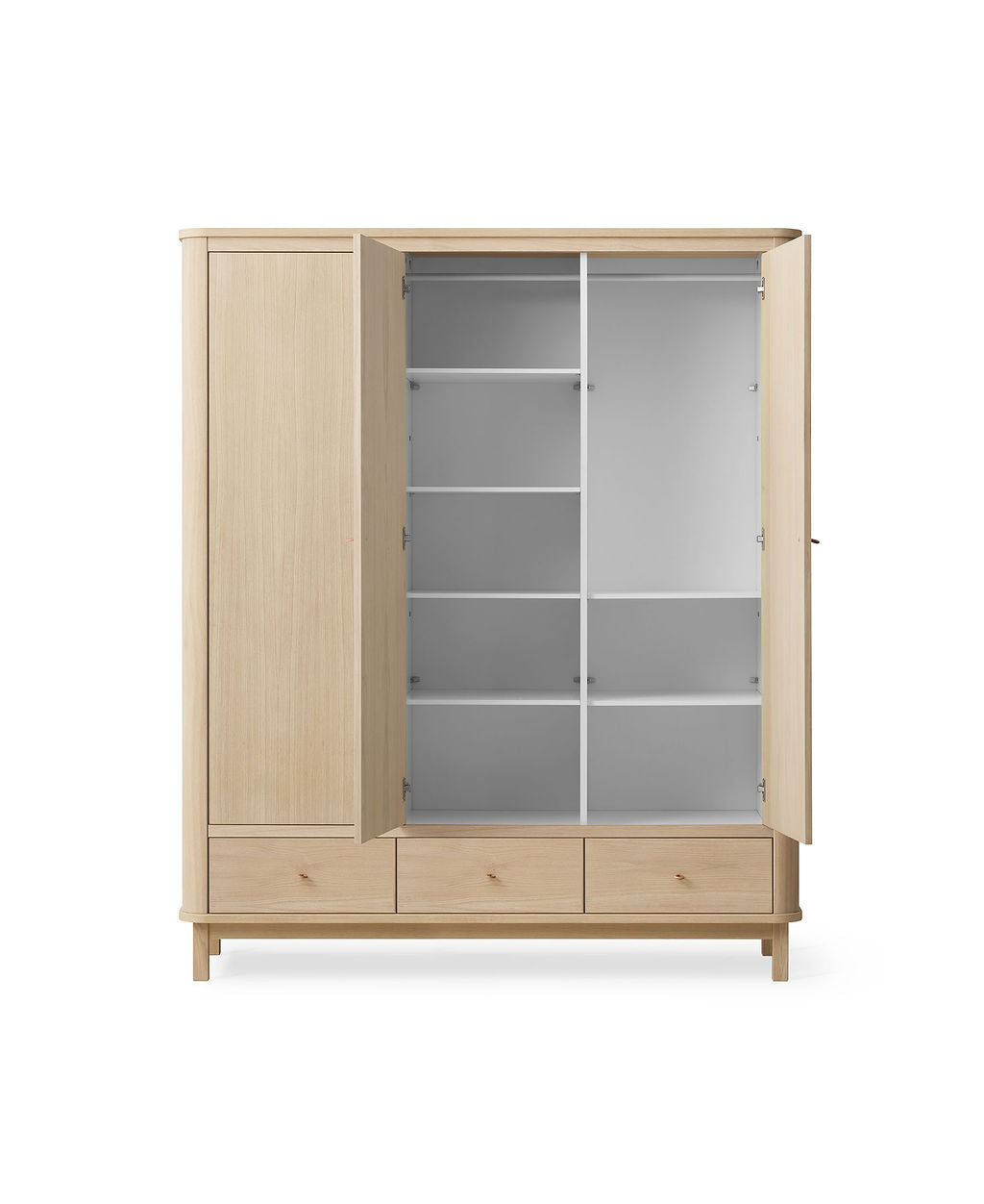 Wood Kleiderschrank 3-türig, Eiche