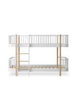 Halbhohes Etagenbett Wood Original weiß und Eiche für Kinderzimmer