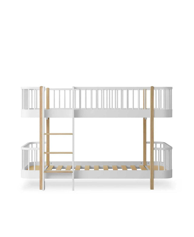 Halbhohes Etagenbett Wood Original weiß und Eiche für Kinderzimmer