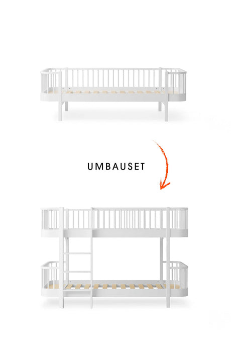 Umbau-Set für weißes Bettsofa zum halbhohen Etagenbett von Oliver Furniture
