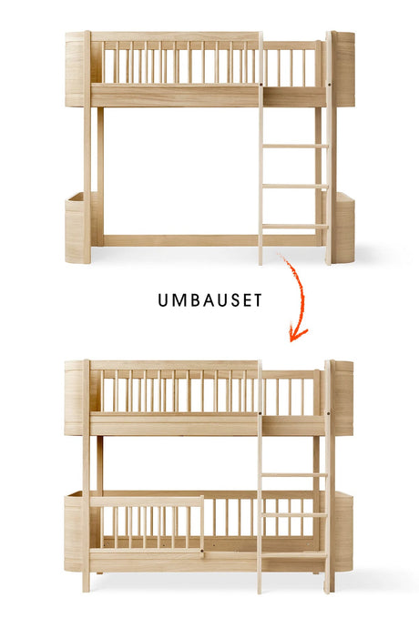 Wood Umbau-Set von Oliver Furniture zum Umbau Mini+ halbhohes Bett in halbhohes Etagenbett aus Eiche.