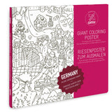 Großformatiges Ausmalposter Deutschland mit Sehenswürdigkeiten und Traditionen auf 70x100 cm