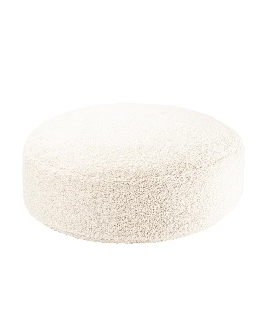 Wigiwama Ottoman cream white children's plush ottoman for relaxing and playing
