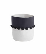 Großer POM POM BASKET Aufbewahrungskorb mit Anker-Design aus 100% Bio-Baumwolle, verziert mit Pompons, ideal zum Spielzeugverstauen