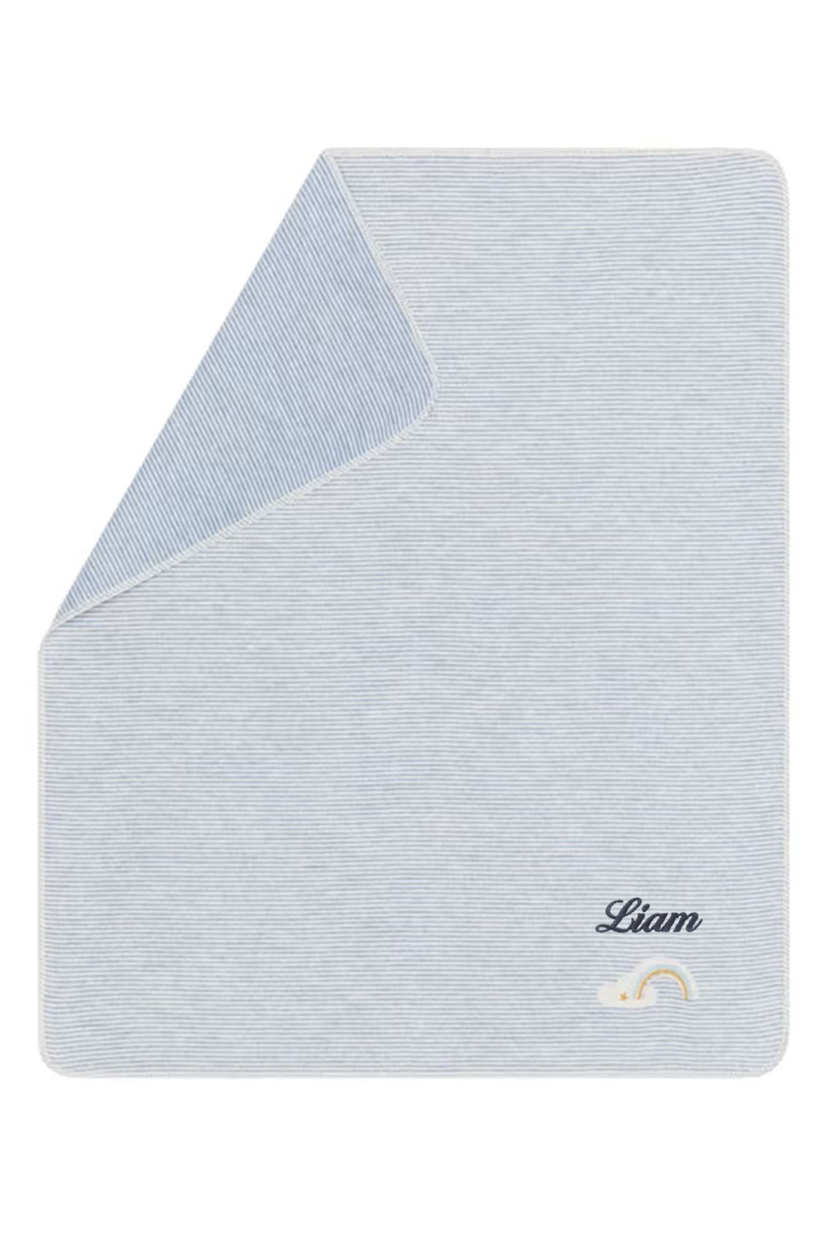 Babydecke Regenbogen/ blau