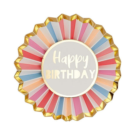 Alles Gute zum Geburtstag Geburtstagsabzeichen in Blau, Pink und Rosegold, 12 cm Durchmesser, wiederverwendbar für alle Altersgruppen