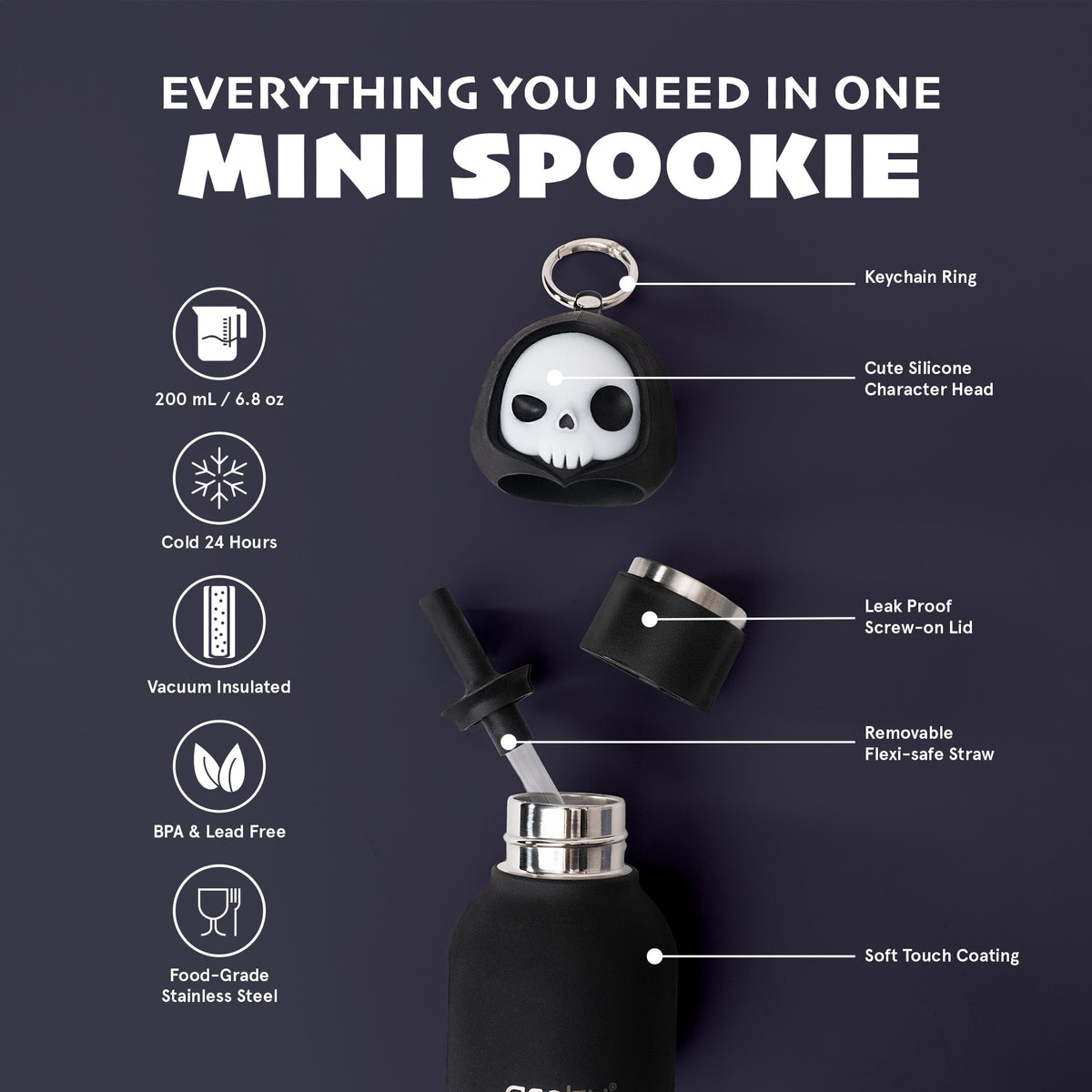 Mini Trinkflasche Spookie - Skelett