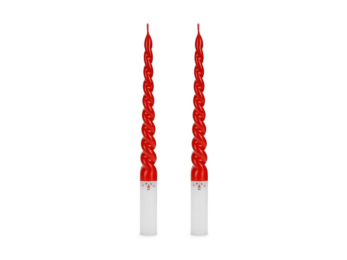 Weihnachtsmann Stabkerzen 25 cm Partydeco festliche Deko 2 Stück