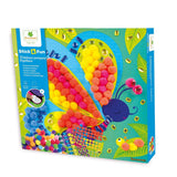 Sycomore Stick & Fun Pompom Bilder Bastel-Box mit bunten Pompons und Schmetterlingsmotiven für Kinder ab 3 Jahren