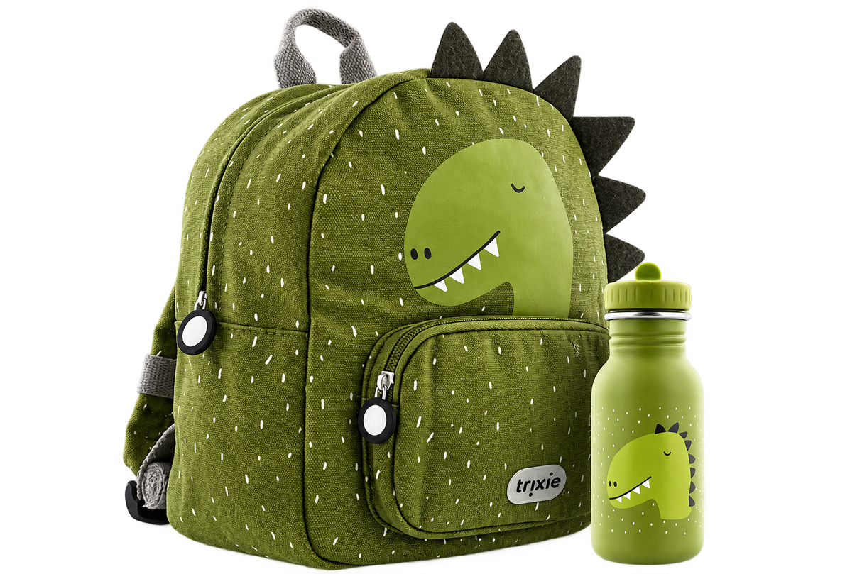Schulset - Rucksack klein & Trinkflasche 350ml - Mr. Dino