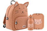 Schulset - Rucksack,Trinkflasche 350ml & Brotdose groß - Mrs. Cat