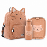 Schulset - Rucksack klein,Trinkflasche 350ml & Brotdose groß - Mrs. Cat