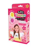 Super Glittzy Tattoo-Set girly with glitter, skin-safe and waterproof temporary tattoos for kids
