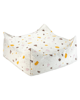 Square Ottoman in terrazzo marble design with OEKO-TEX® certified fabric and removable cover