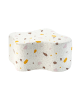 Cloud Pouffe aus Bouclé und Chenille mit Terrazzo-Marmor-Design, vielseitiger Sitzhocker und Fußstütze