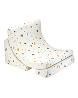 Wigiwama Moon Chair in terrazzo marble design with removable cover and cozy filling