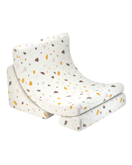 Wigiwama Moon Chair in terrazzo marble design with removable cover and cozy filling