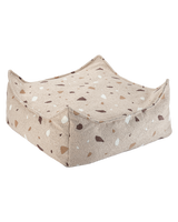 Square Ottoman in Terrazzo Sand color, stylish and durable with OEKO-TEX® certified fabric, removable cover, 60x60x20 cm size.