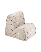 Child's Cloud Chair in Terrazzo Sand with soft bouclé and chenille fabric, cozy foam seat, removable cover
