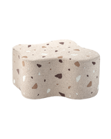 Stylish Cloud Pouffe in Terrazzo Sand made of certified bouclé and chenille blend, perfect as footrest or extra seat