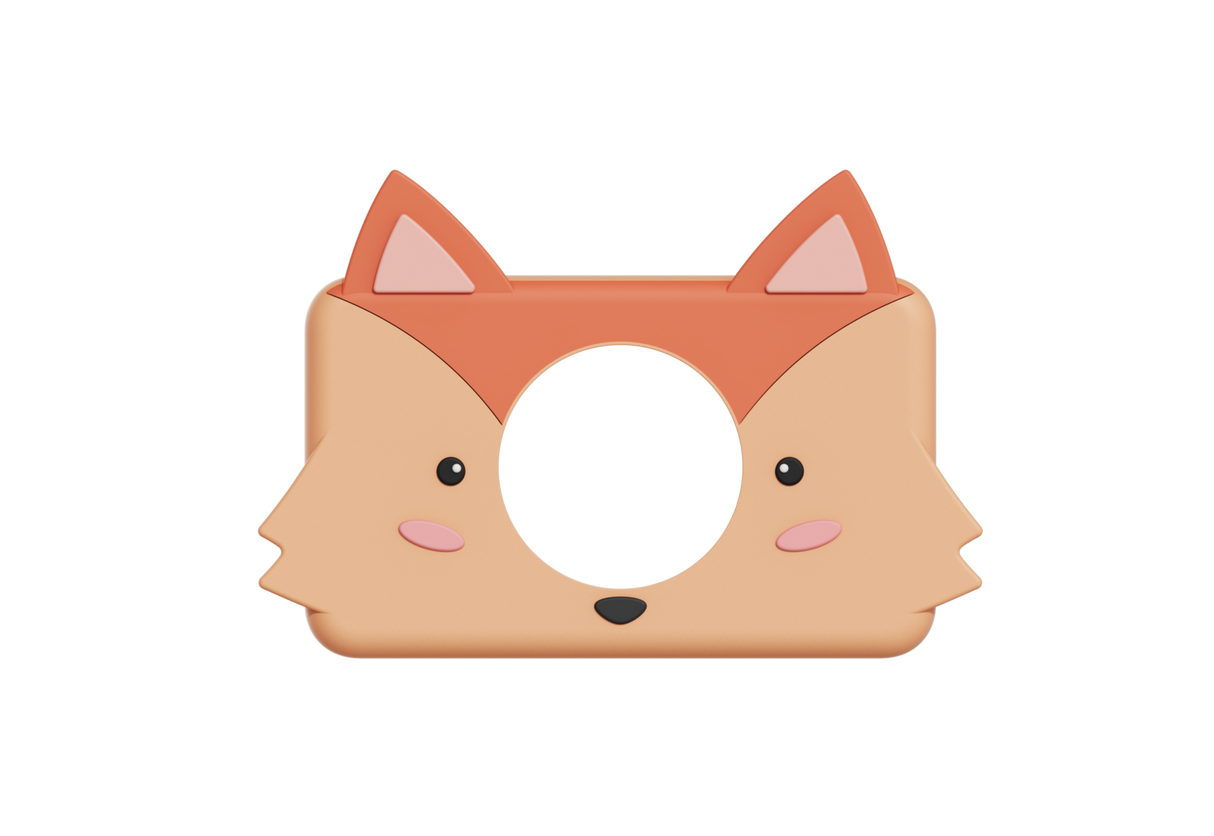 Silikonhülle mit Fuchs-Motiv für kindersichere und umweltfreundliche Kameraschutzhülle