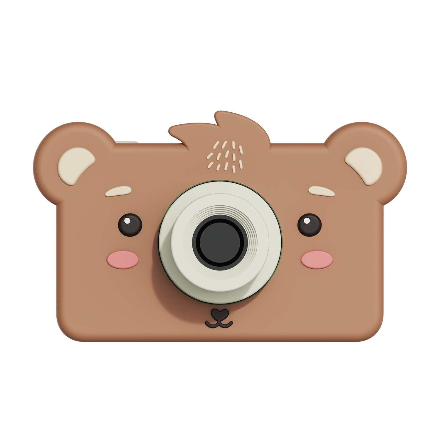 Kinderkamera Bär von The Zoofamily mit 24MP, 2-Zoll-Display, 32GB Speicher und stoßfester Silikonhülle für Kinder 3-10 Jahre