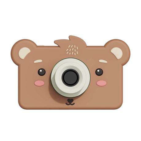Kinderkamera Bär von The Zoofamily mit 24MP, 2-Zoll-Display, 32GB Speicher und stoßfester Silikonhülle für Kinder 3-10 Jahre