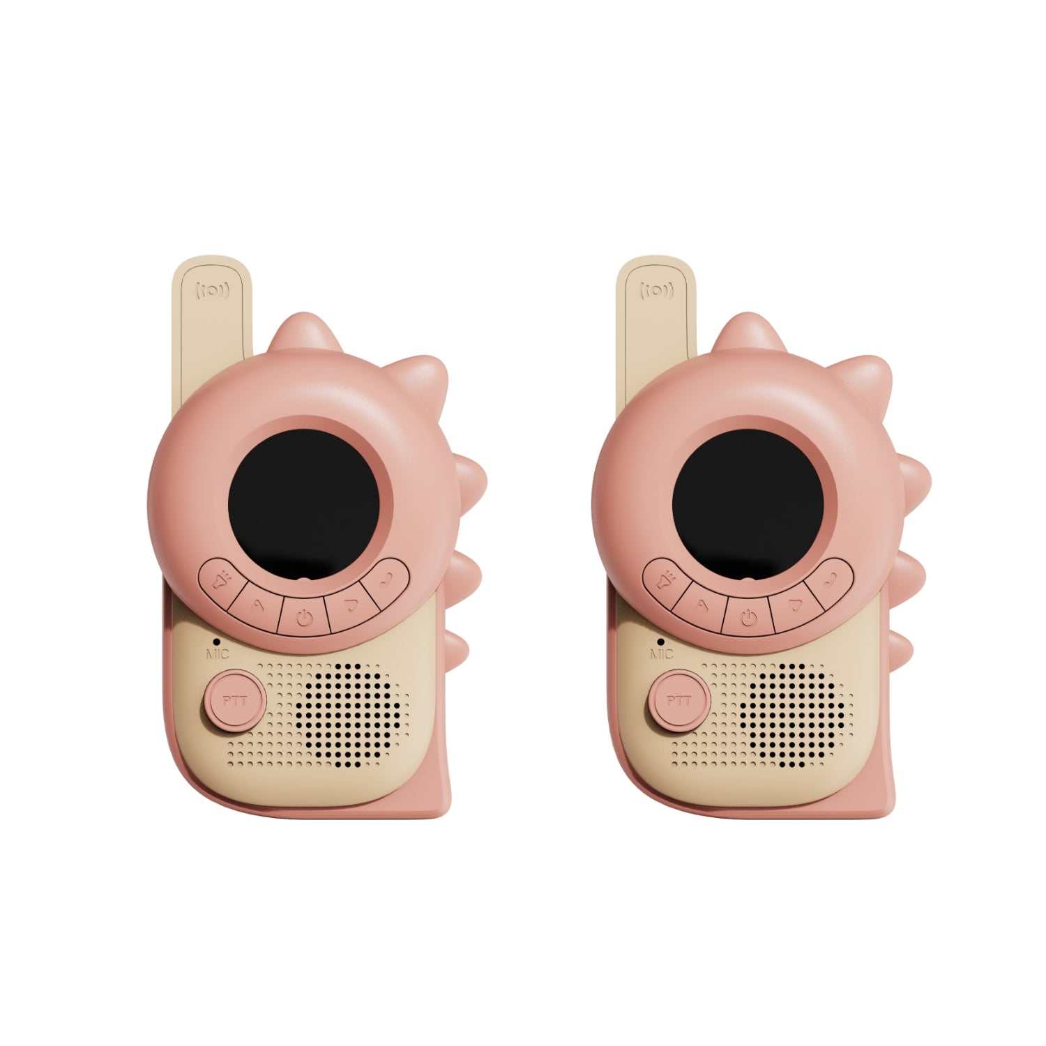 Dino pink Walkie Talkies für Kinder mit Taschenlampe und digitaler Anzeige, silikongriff, 3 km Reichweite