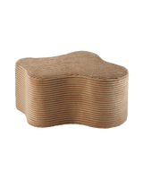 Wigiwama Cloud Pouffe in toffee cord fabric for cozy kids' room seating and play, organic cloud shape, soft and durable polyester cover.