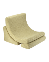 Wigiwama Moon Chair Matcha in Teddy fabric with playful three-part design and removable cover
