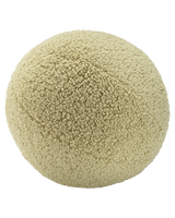 Ballkissen Wigiwama aus weichem Teddy-Stoff in Matcha, 35 cm Durchmesser, komfortabel und stilvoll