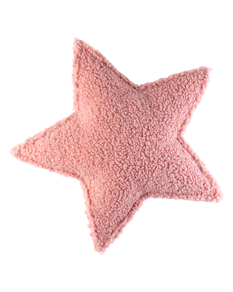 Pink guava star-shaped cushion made of soft teddy fabric with micro-cluster filling, eco-friendly and washable Star Cushion