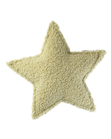 Star Kissen in Sternform aus weichem Teddy-Stoff in Matcha-Grün, 37x40 cm, OEKO-TEX® zertifiziert und handwaschbar