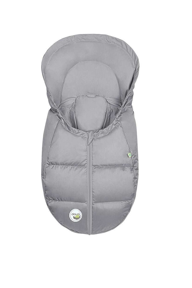 Fußsäckchen BabyNest Dauni classic silber für Neugeborene mit Daunenfüllung und reflektierendem Sicherheitslabel