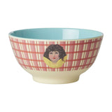 Mittlere Schale aus Melamin mit rotem Angel Print, vielseitig für Essen und Dekor, langlebig und BPA-frei