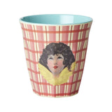 Roter Becher/ Angel Melaminbecher 250 ml im Winterdesign, robust und vielseitig für warme Getränke und mehr