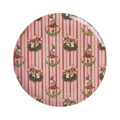Bunter runder Kinderteller Sweet Forest aus Melamin mit Weihnachtsmotiv, 20 cm, spülmaschinengeeignet