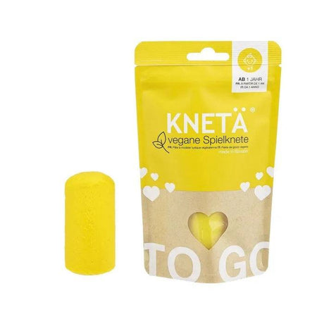 Spielknete Beutel 100g gelb vegane Kinderknete ab 1 Jahr frei von Alaun weich und formbar