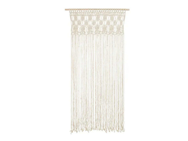 Eleganter naturweißer Makramee Wandbehang 94,5x171 cm für Boho-Wanddeko