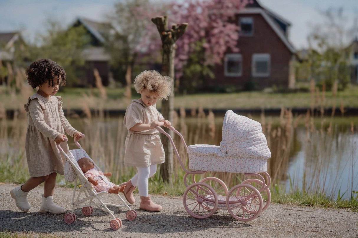 Puppenbuggy aus Metall/ Soft Flowers