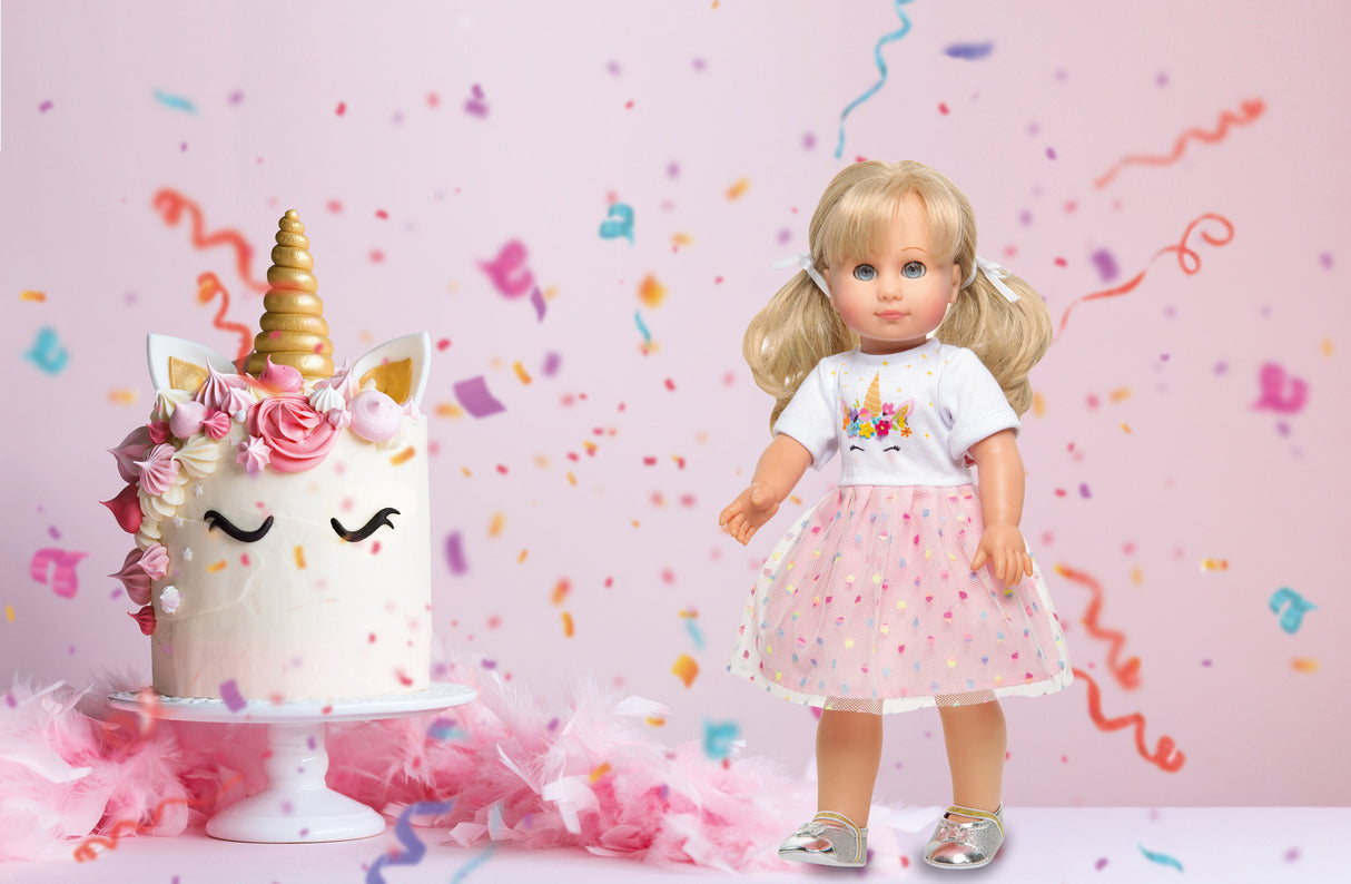 Puppenkleid "Einhorn" Hannah", Gr. 28-35 cm