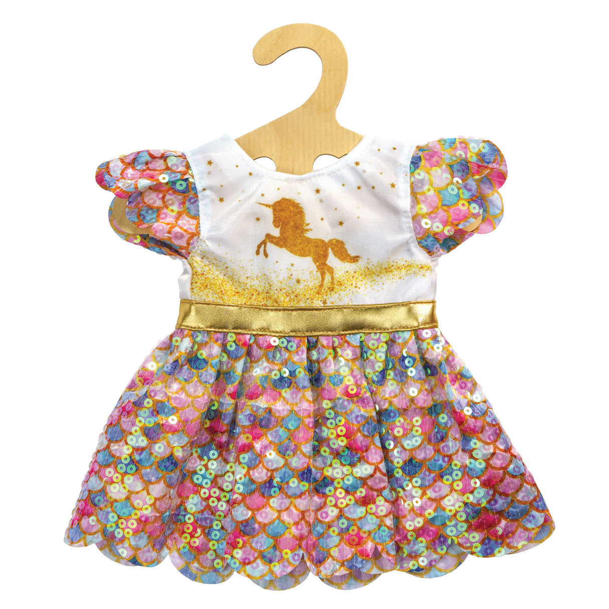 Puppenkleid "Einhorn Goldy", Gr. 35-45