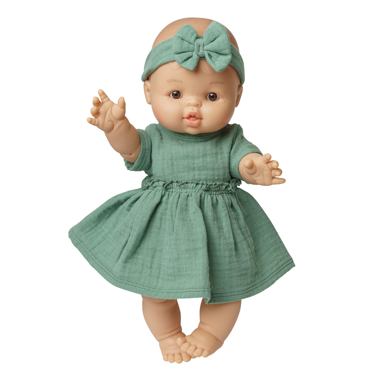 Musselin - Puppenkleid 28-35 cm